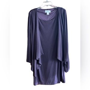 J Howard knit Dress with attached sweater long sleeve waterfall style front